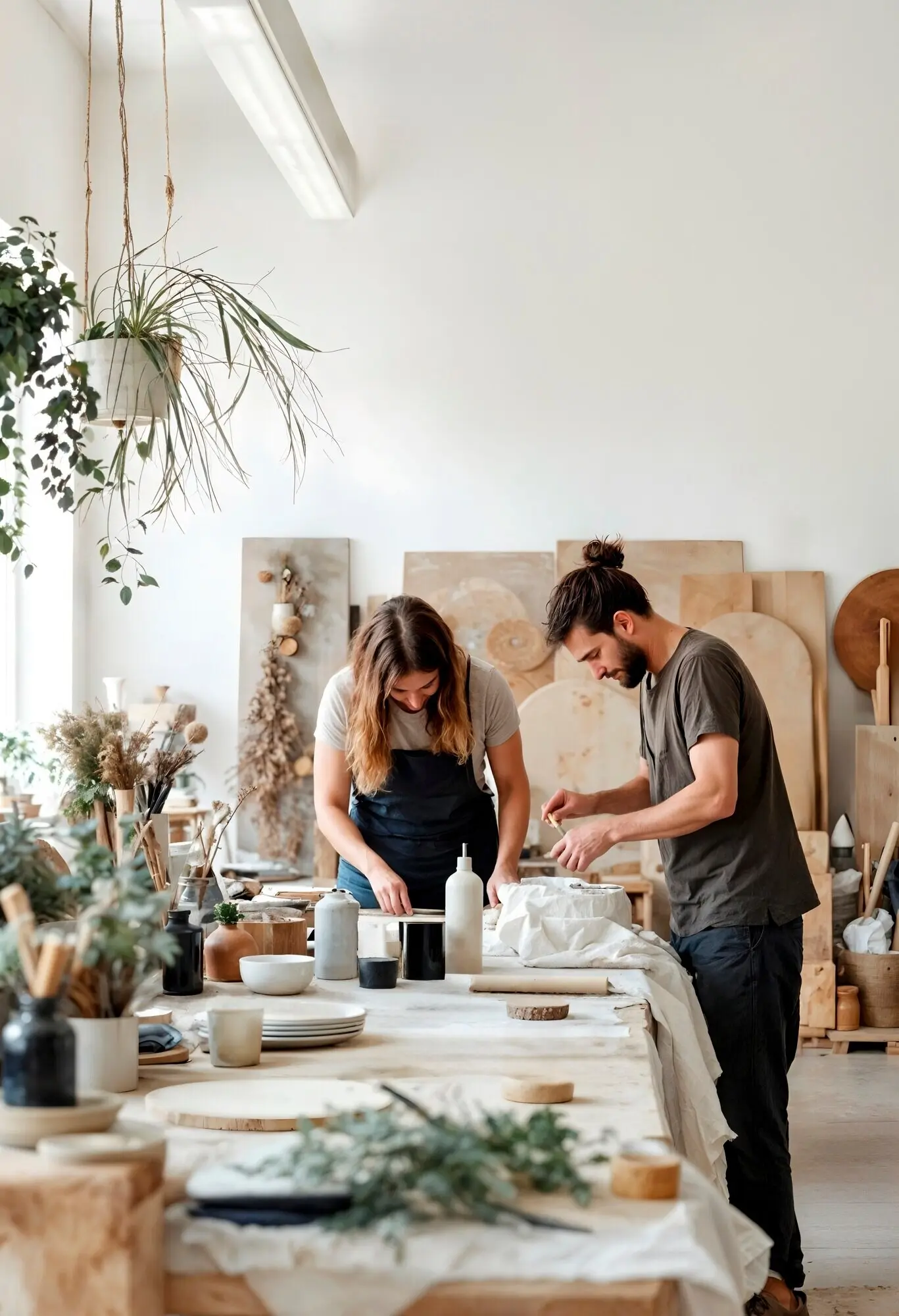 Töpferpaar bei der Arbeit